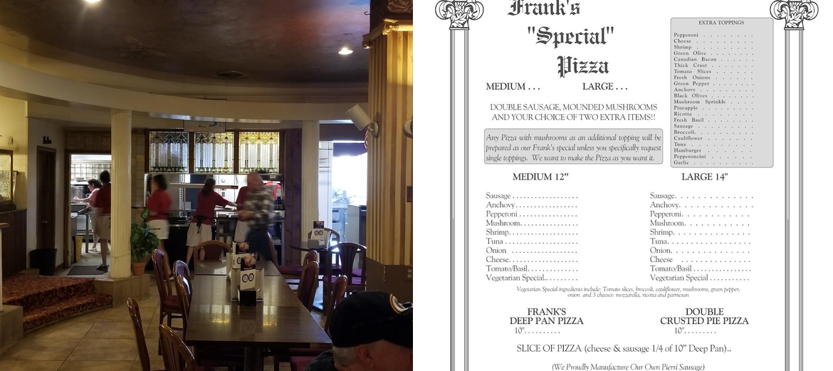 Frank's Pizza Palace Menu